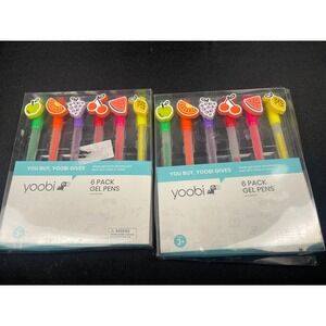 Yoobi 6 Pack Scented Gel Pens Fruit Toppers 2 Pack Bundle Multi Color